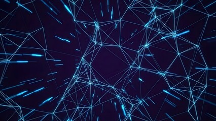 Abstract Network Connections with Neon Lines.