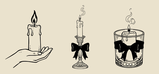 Minimal Candle Icon Vector Illustration