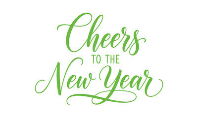 New year s celebration greeting with green calligraphy