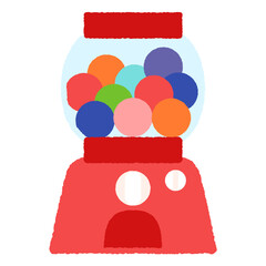 手書き風のシンプルアイコンイラスト　ガチャガチャ