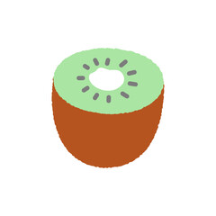 手書き風の単品アイコンイラスト　果物　キウイ