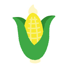 手書き風の単品アイコンイラスト　野菜　とうもろこし