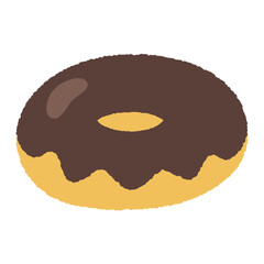 手書き風の単品アイコンイラスト　食べ物　ドーナツ