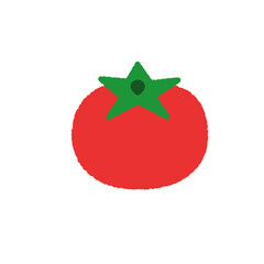 手書き風の単品アイコンイラスト　野菜　トマト