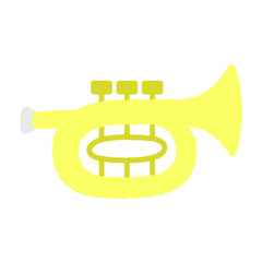 手書き風のシンプルアイコンイラスト　トランペット