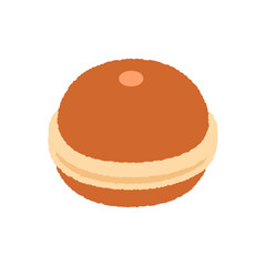 手書き風の単品アイコンイラスト　食べ物　どら焼き