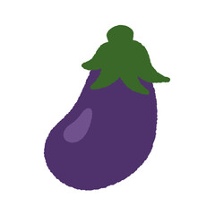 手書き風の単品アイコンイラスト　野菜　ナス