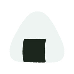 手書き風の単品アイコンイラスト　食べ物　おにぎり