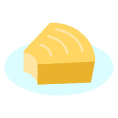 カットしてお皿にのせたバウムクーヘン