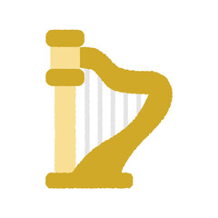 手書き風のシンプルアイコンイラスト　ハープ