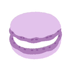手書き風の単品アイコンイラスト　スイーツ　マカロン