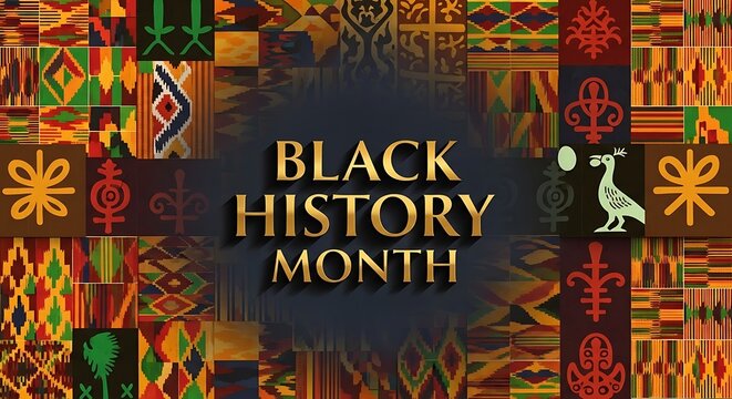 Black history month celebration colorful textiles and cultural heritage display