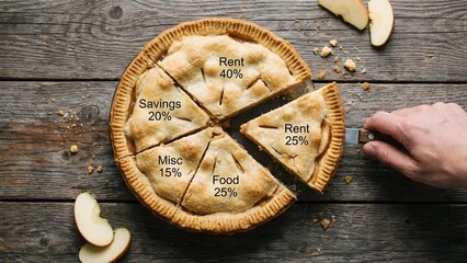 Pie Chart Showing Household Expenses Allocation.