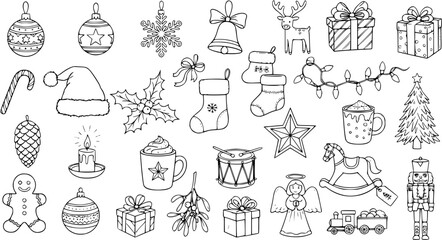 Christmas Doodle Clipart Collection: Festive Season Illustrations