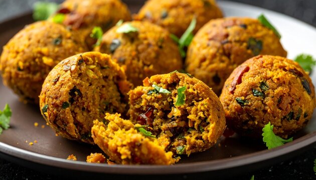 Bihari Litti Chokha Close-Up. Traditional Indian Food