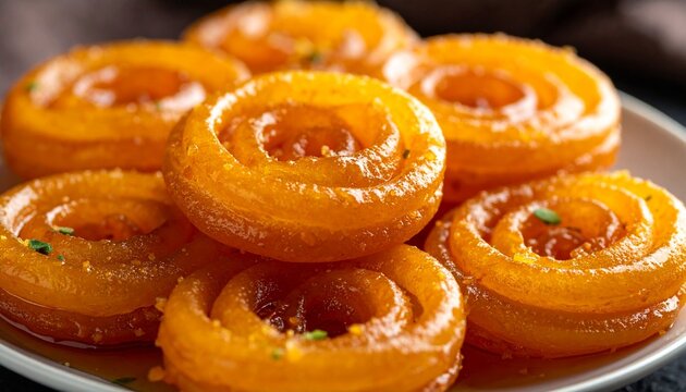 Chhena Jalebi Dessert. Traditional Indian Food