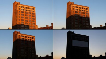 Building Silhouette at Sunset Collage.