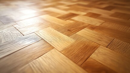A close up of a wooden floor with a pattern of squares