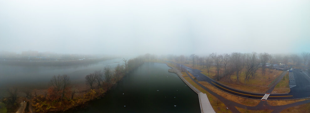 Fog Over Boyd Park and the Raritan River