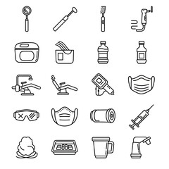 Obraz premium Collection of Simple Line Icons Representing Hygiene and Health.