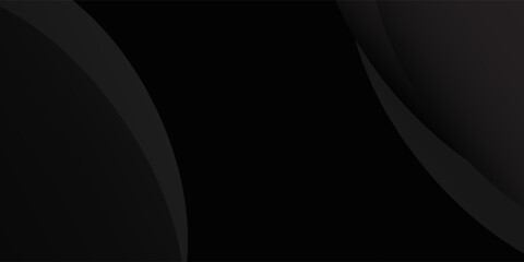 Dark black background abstract 3D geometric with wave effect decoration. Vector illustration