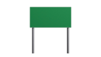 Obraz premium 3D Render Blank Green Road Sign on White background