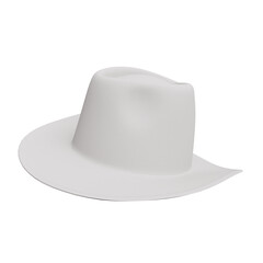3D Render White Cowboy Hat on White background