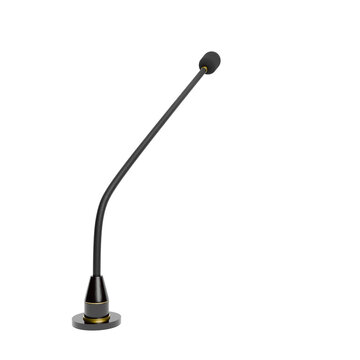3D Render Black Gooseneck Microphone on Stand