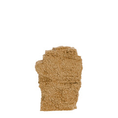 3D Render Textured Brown Rock on White background