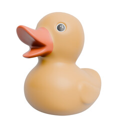 3D Render Rubber Duck Isolated on White background