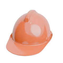 3D Render Orange Construction Safety Helmet