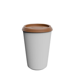 3D Render Disposable Coffee Cup on White background
