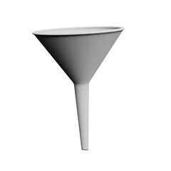 3D Render Minimalist Gray Funnel on White background