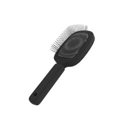 3D Render Black Pet Grooming Brush on White background