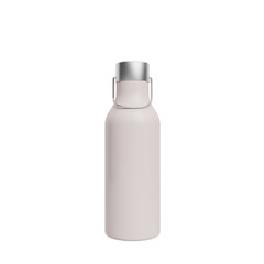 3D Render Minimalist Metal Water Bottle on White background