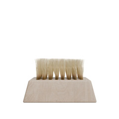 3D Render Wooden Shoe Shine Brush with Bristles