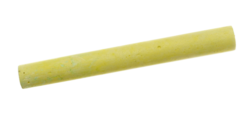 Yellow chalk isolated on background, clipping path