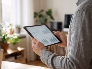 Photorealistic marketing analytics scene emphasizing calm insight and data clarity. Suitable for business reporting, strategy, and performance evaluation visuals