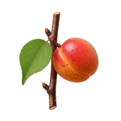 Fallen apricot branch with reddish bark, isolated on transparent background, perfect for rustic decor, organic product packaging, woodworking, culinary themes, natural spring, or autumn designs.