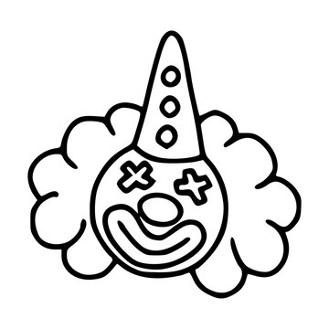 jester or buffoon mascot line art