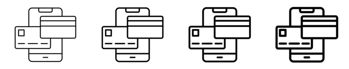 Online Payment Icon Set Different Style Collection