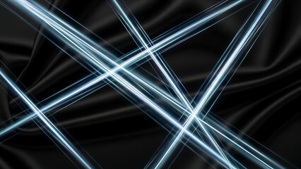 Glowing blue lines intersecting on dark background