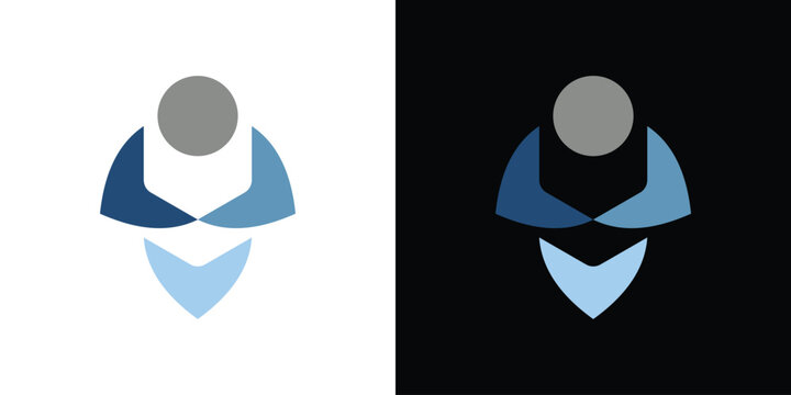 A dual-meaning logo combining human figures in a unified form, symbolizing unity, collaboration, and strong human connection in a clean modern design