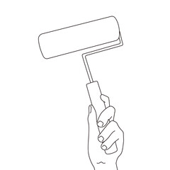 粘着クリーナーと持つ手のイラスト素材