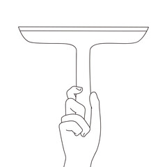 スクイージーと持つ手のイラスト素材