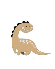 Brontosaurus cartoon illustration on a white background © Riki