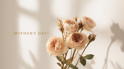 Elegant roses create a commercial Mother’s Day banner that supports greeting card sales, floristry marketing and promotional campaigns. The image enhances branding for gifts, celebrations, holidays 