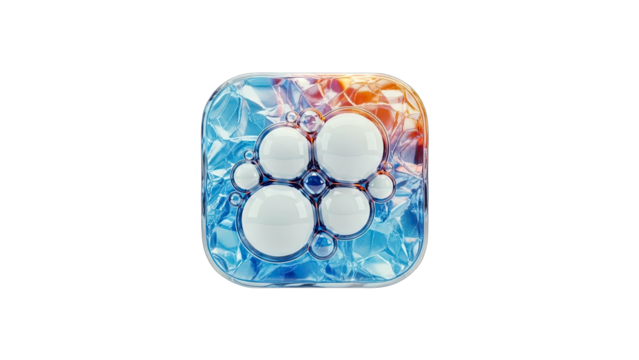 Abstract Bubbles in a Crystal Square - Modern Design - Powered by Adobe