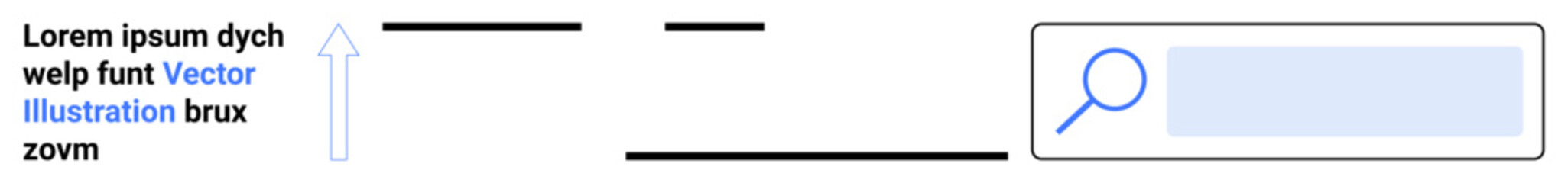 Web navigation, online search systems, data filtering, browsing interfaces, UI design, technology. Magnifying glass icon with input bar. Web navigation and UI design concept