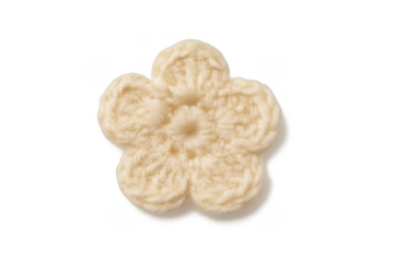 Handmade crochet cream flower with transparent background